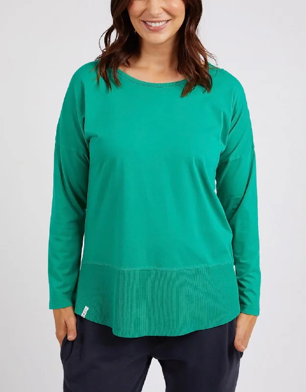 Fundamental Long Sleeve Rib Tee - Goodness Green