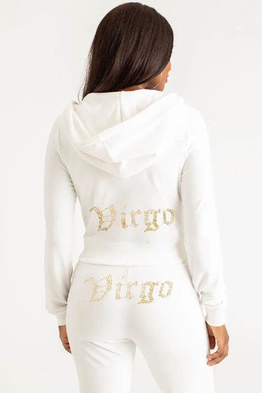 Virgo Big Bling Velour Hoodie