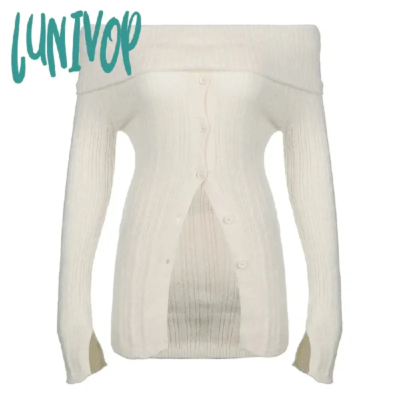 Lunivop Woman Fairy Core Sweater New Trend Pullover Aesthetics Jumper French Elegance Cashmere American Style Top 90s Gyaru Ins Y2k