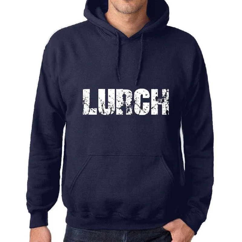 Unisex Printed Graphic Cotton Hoodie Popular Words LURCH French Navy