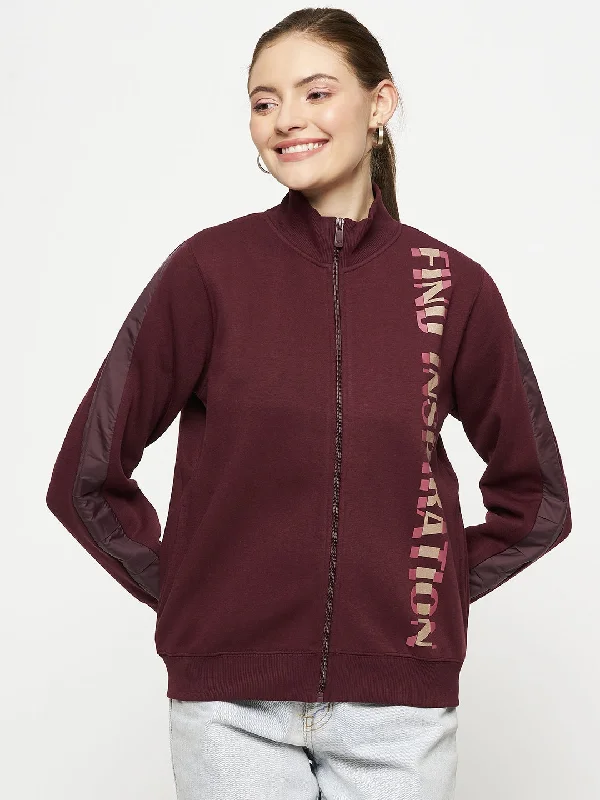 Madame Fleece Adorned Wine Sweatshirt