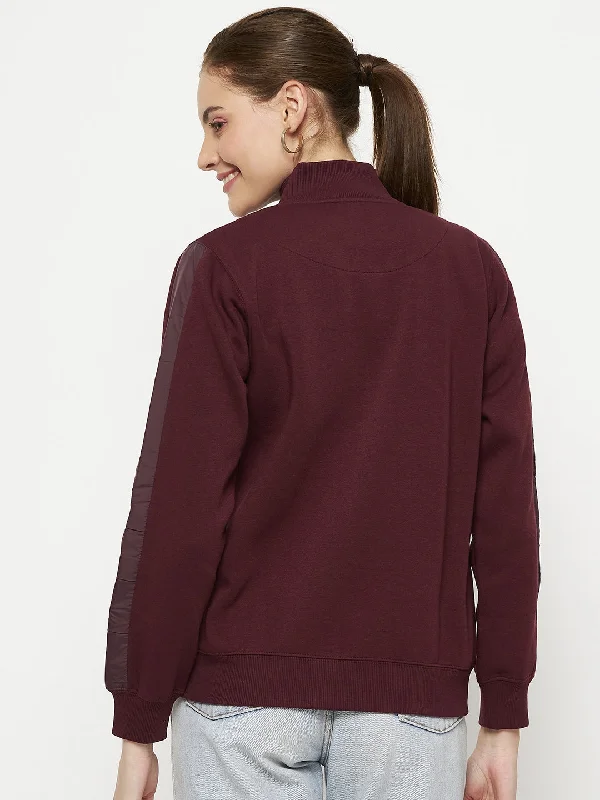 Madame Fleece Adorned Wine Sweatshirt