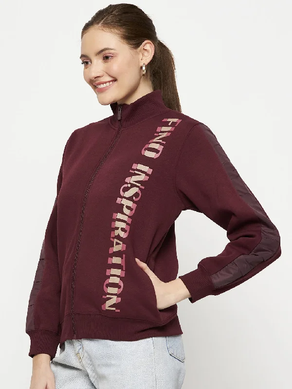 Madame Fleece Adorned Wine Sweatshirt