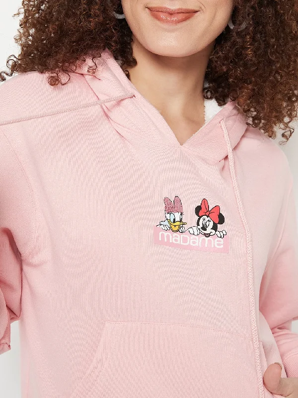 Madame Disney Printed Pink Sweat-Shirt