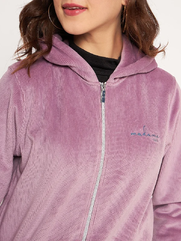 Madame Mauve Solid Sweatshirt