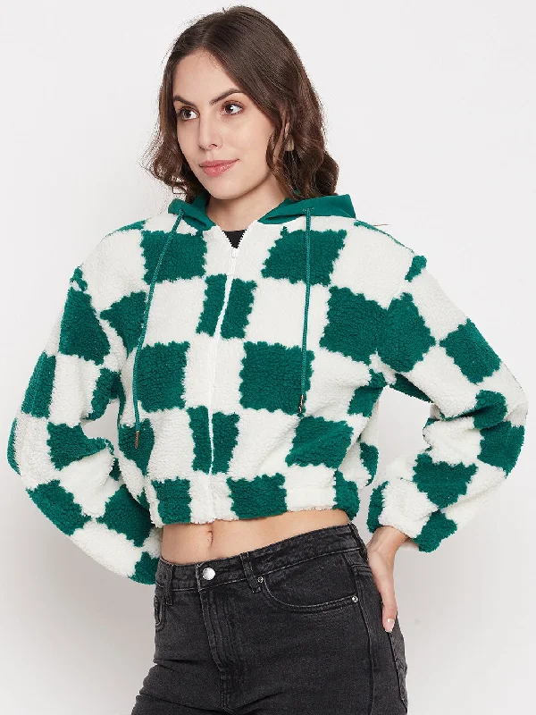 Madame Colour Blocked Bottle Green Sweatshirt