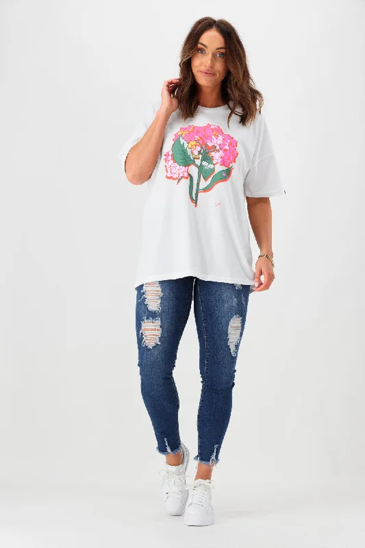 Rebel Club by Shine On Hydrangea Tee White