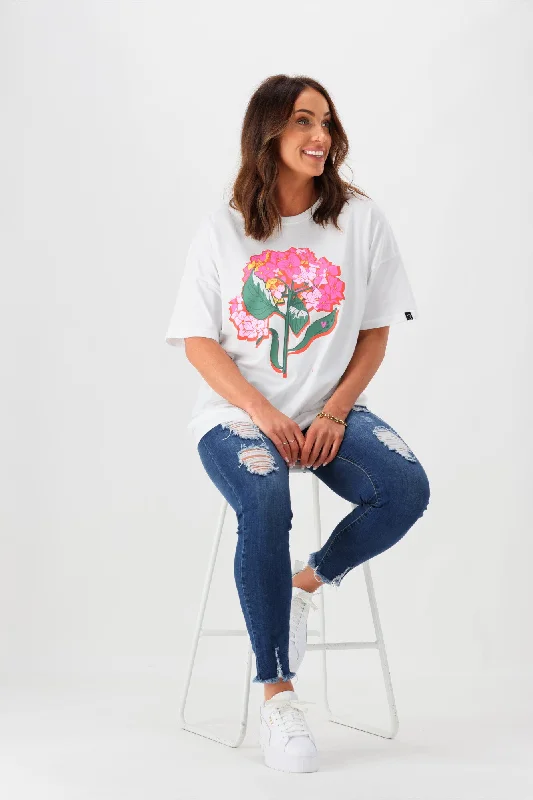 Rebel Club by Shine On Hydrangea Tee White