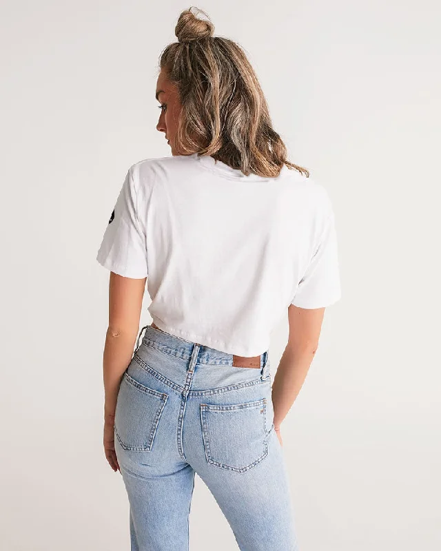 THE WHITE  BULL Women's Twist-Front Cropped Tee