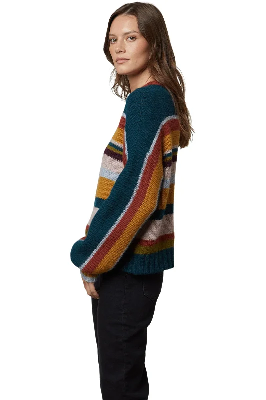 Velvet Samara Baby Alpaca Stripe Crewneck in Multi