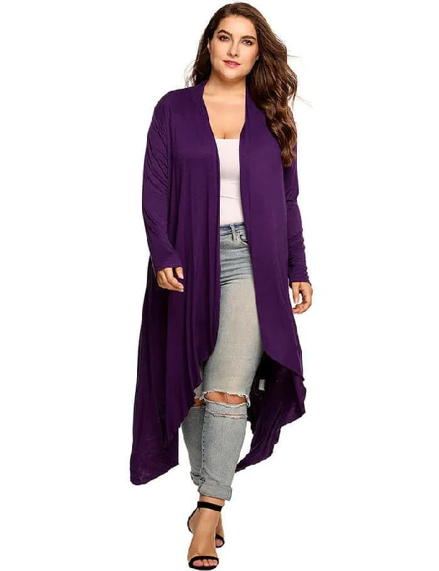 Women Cardigan Jacket Plus Size Autumn Open Front Solid Draped Lady Large Long Large Sweater Big Oversized L-5XL