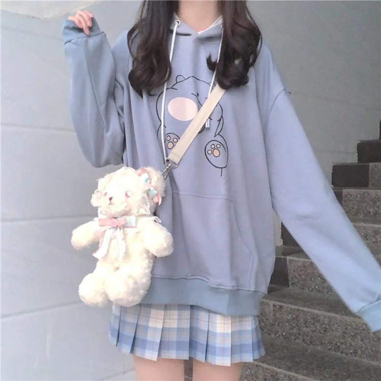 Women's Kawaii Cute Polar Bear Loose Hoodies