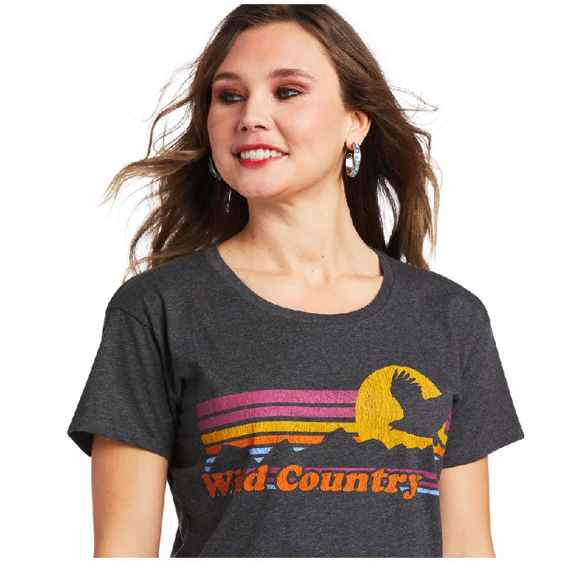 10039970 Ariat Women's Wild Country T-Shirt - Charcoal Heather