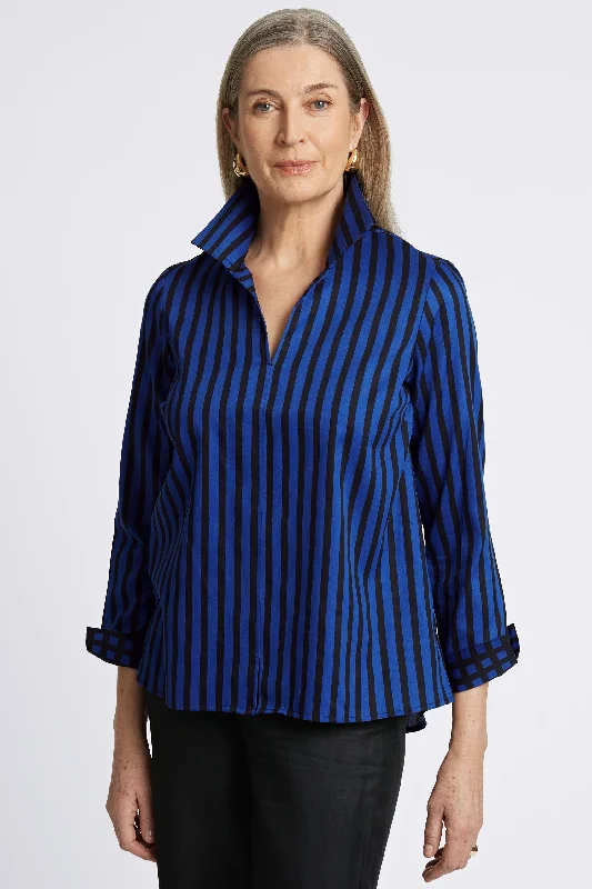 Agnes Essential Stretch No Iron Stripe & Gingham Shirt