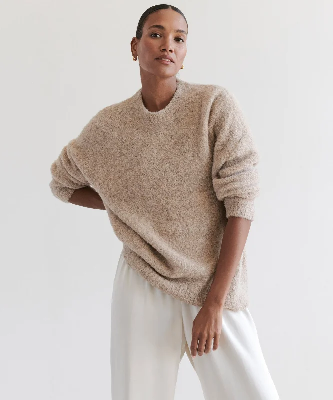 Alpaca Boucle Cocoon Crewneck