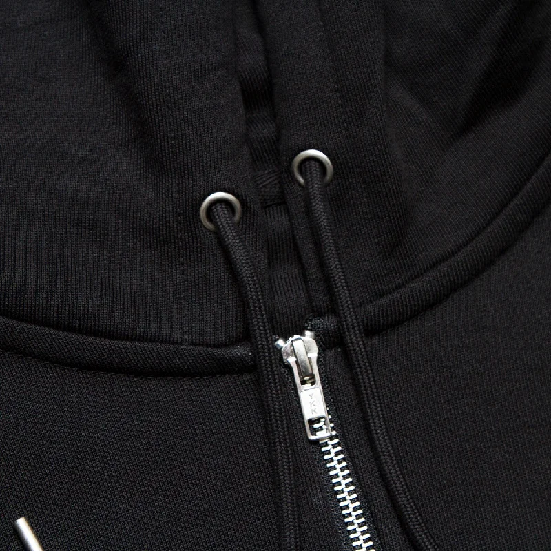 Black Disco Psychedelia Crest - Zipped Hood - Black