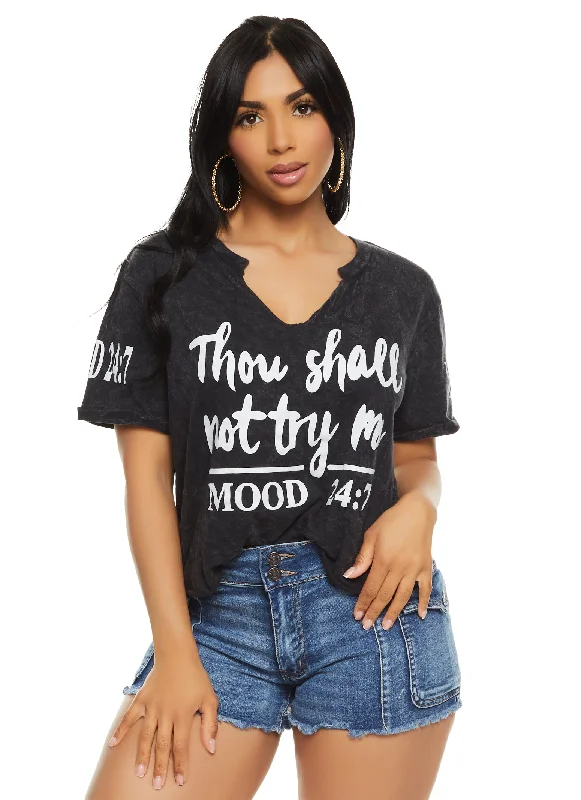 Thou Shall Not Try Me Acid Wash Tee