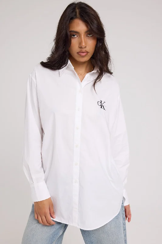 Calvin Klein Loose Monologo Shirt Bright White