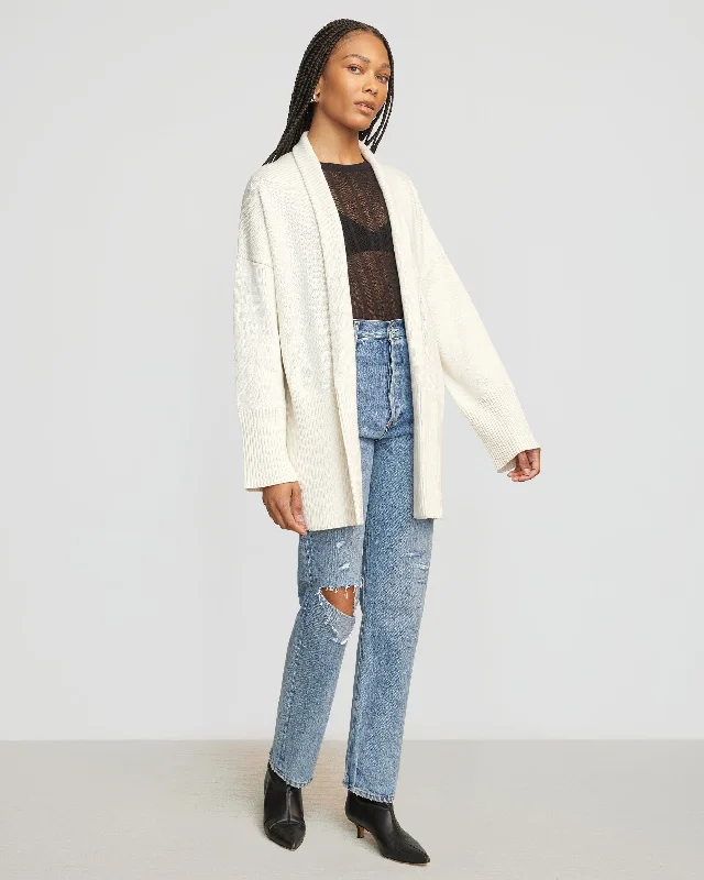 Carla Organic Cotton Split-Back Cardigan