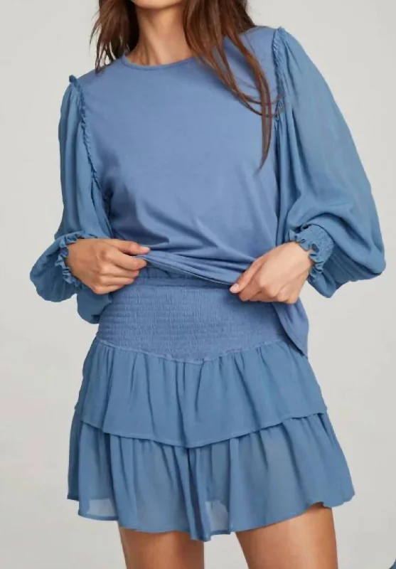 Clyde Blouse In Vintage Blue