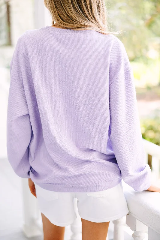 Coffee Teach Repeat Puff Vinyl Lilac Purple Graphic Corded Sweatshirt