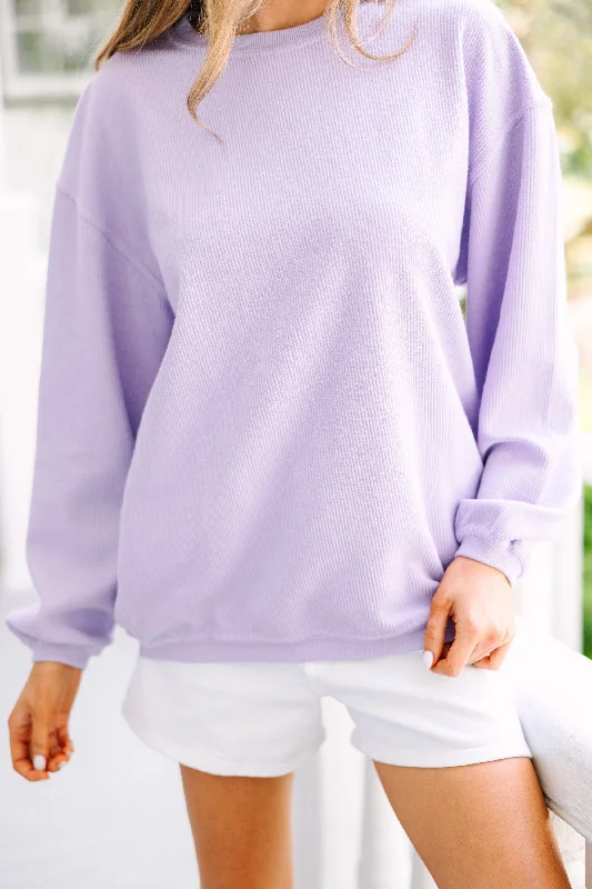 Coffee Teach Repeat Puff Vinyl Lilac Purple Graphic Corded Sweatshirt