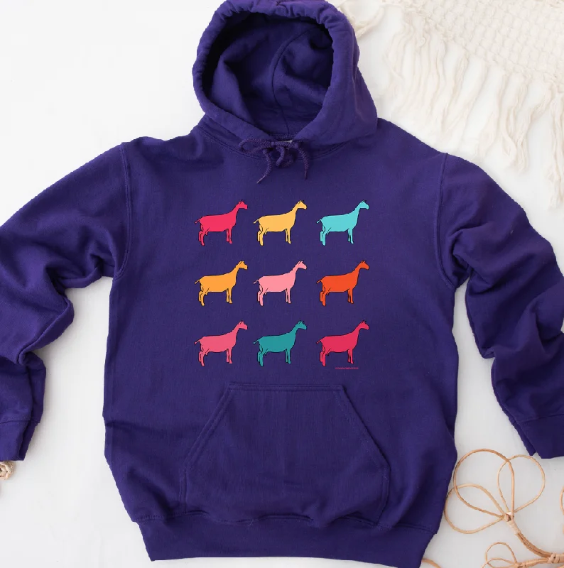 Colorful Dairy Goat Bundle Hoodie (S-3XL) Unisex - Multiple Colors!