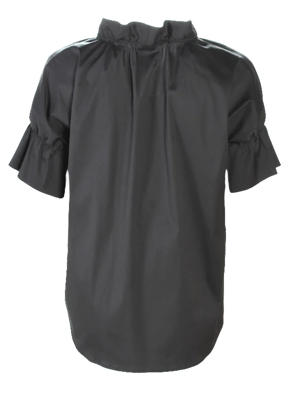 Crosby Shirt Black Silky Poplin