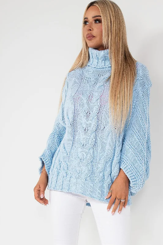 Deanna Baby Blue Cable Knit Jumper