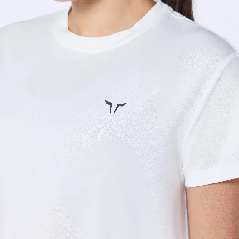 Essential Longline Oversized Tee - Pearl White