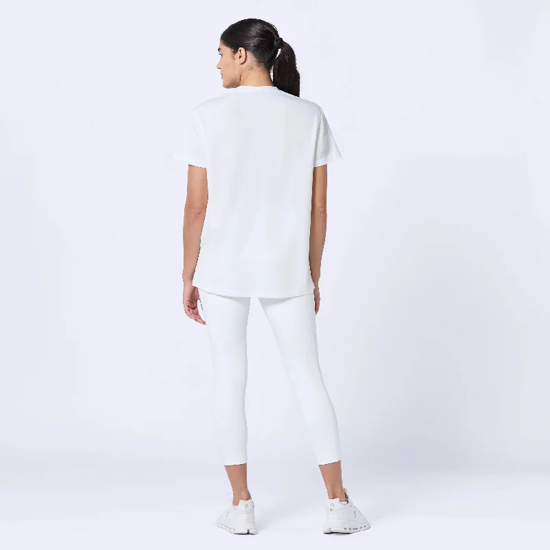 Essential Longline Oversized Tee - Pearl White