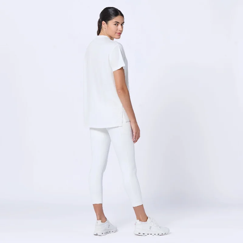 Essential Longline Oversized Tee - Pearl White