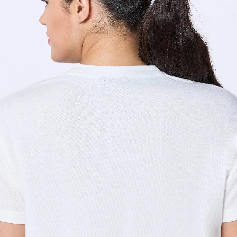 Essential Longline Oversized Tee - Pearl White