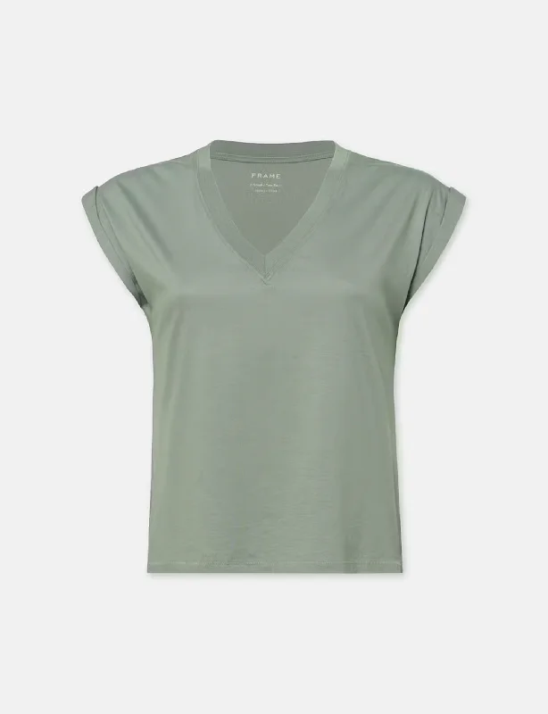 Easy V-Neck Tee, Sage