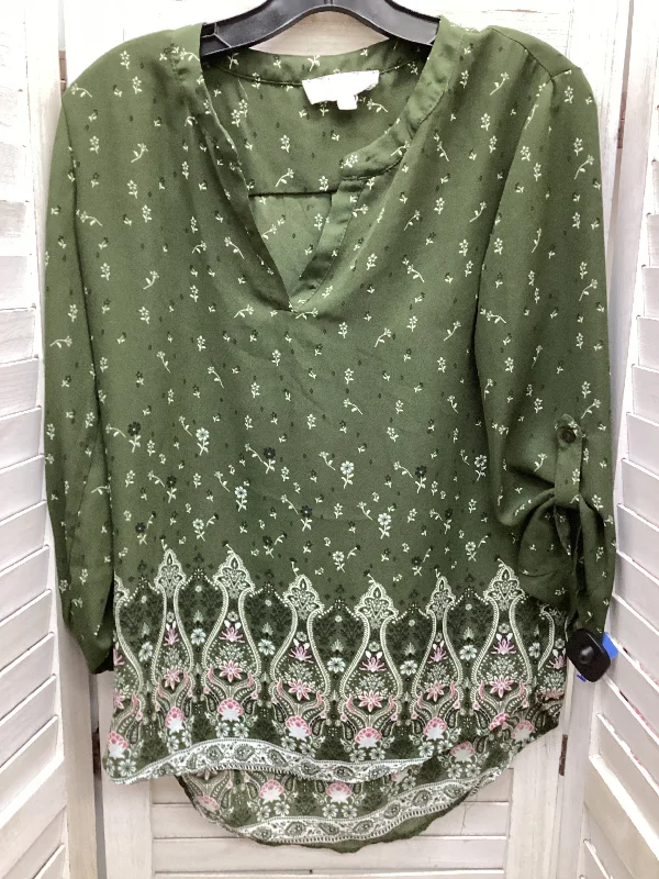 Green Blouse Long Sleeve Pink Republic, Size S