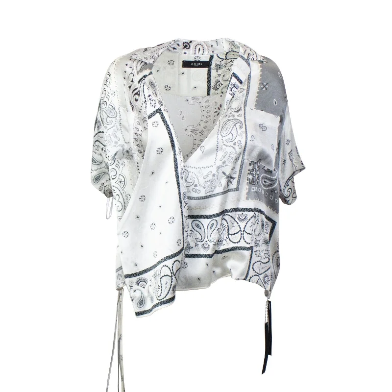 Grey Bandana Reconstruct Wrap Shirt