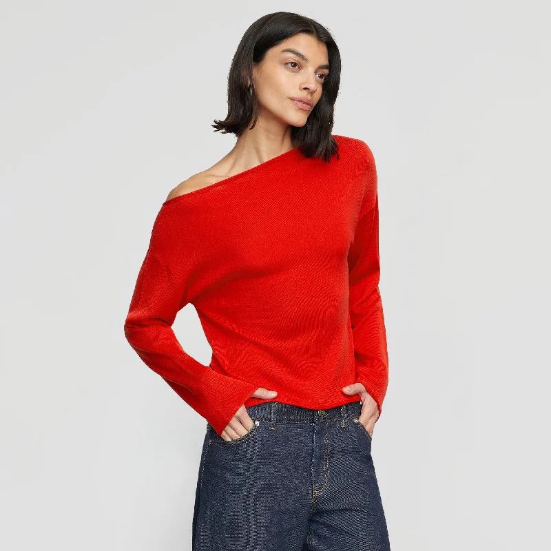 Hachi Tencel-Wool Off-Shoulder Sweater