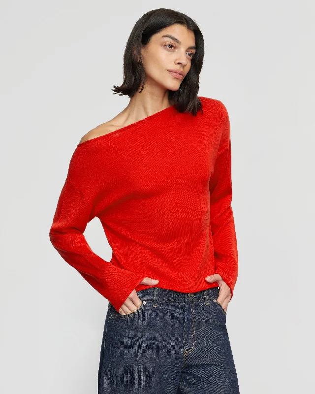 Hachi Tencel-Wool Off-Shoulder Sweater