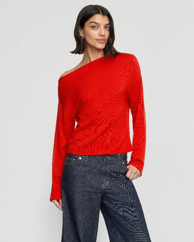 Hachi Tencel-Wool Off-Shoulder Sweater