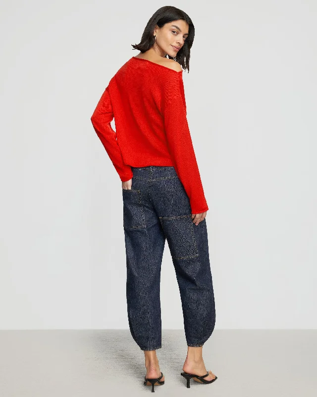 Hachi Tencel-Wool Off-Shoulder Sweater