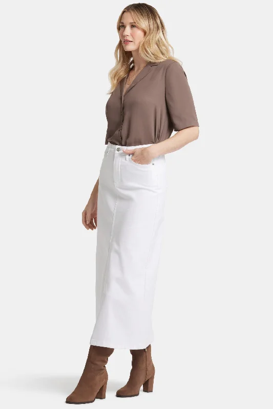 High Rise Long Skirt - Optic White