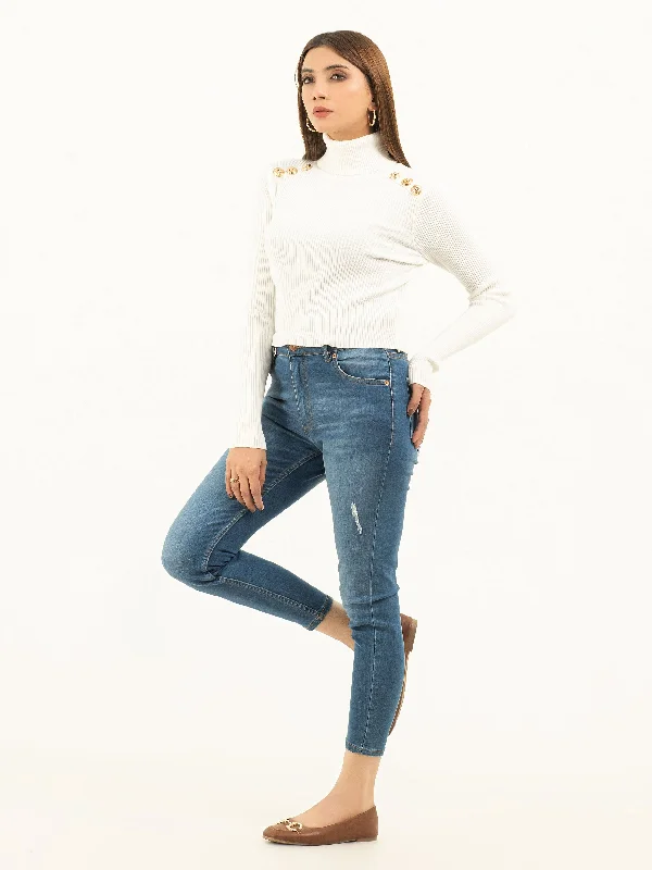 Buttoned Turtle Neck Sweater