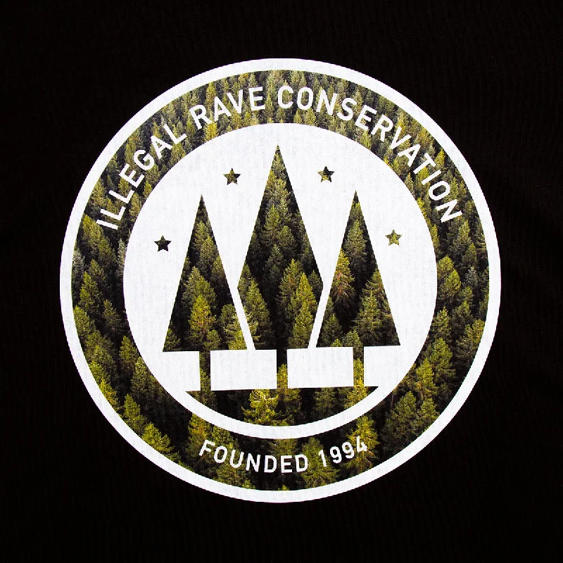 Illegal Rave Forest Back Print - Tshirt - Black