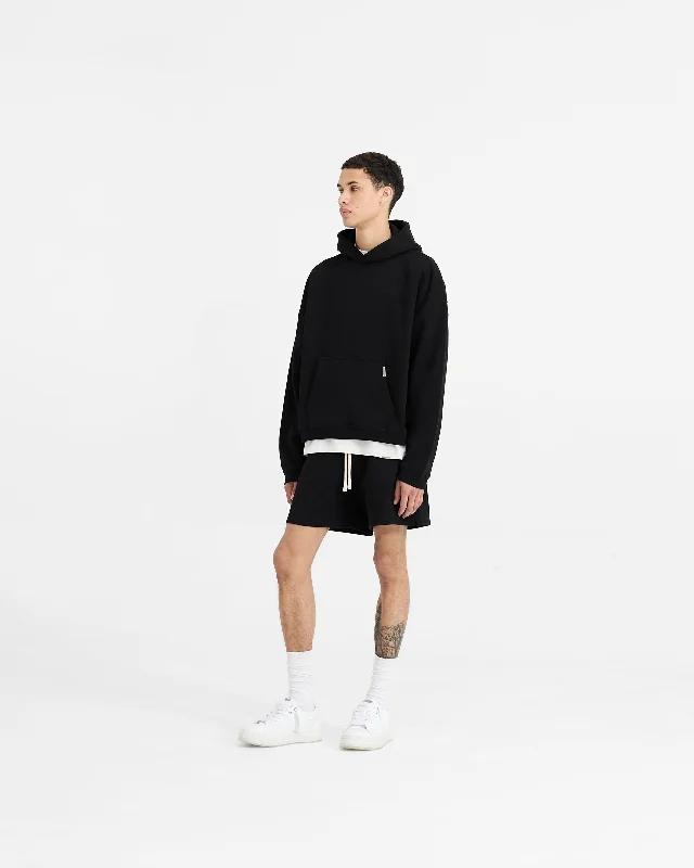 Initial Boxy Hoodie - Black