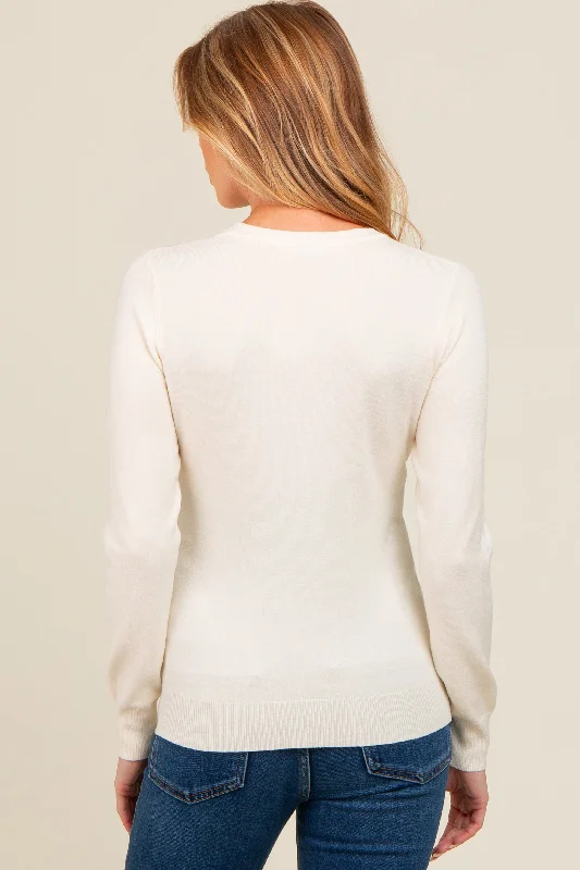 Ivory Basic Soft Knit Maternity Sweater