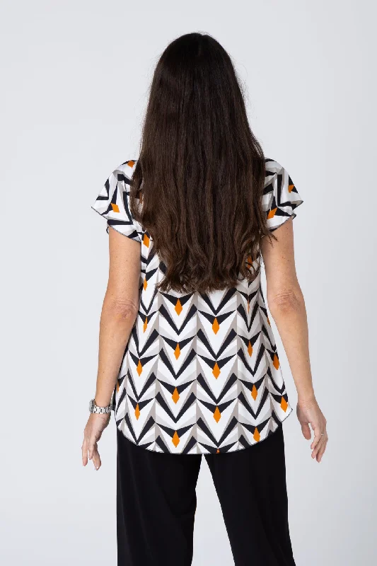 Jewel Print Short Sleeve Jersey Top