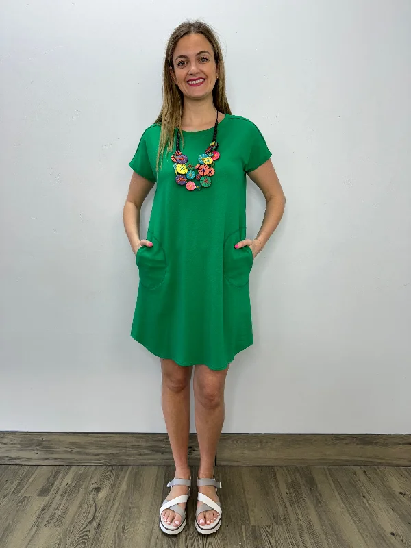 Kelly Green Bamboo Jersey Short Sleeve Dress