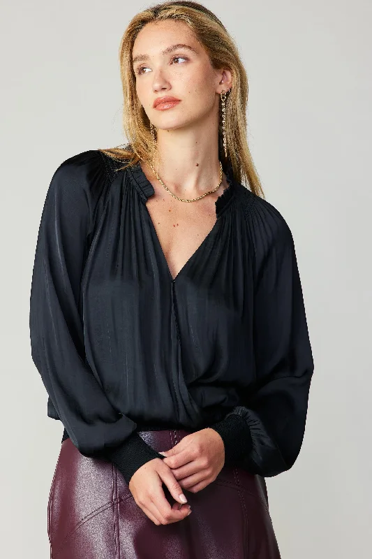 Ruffled Surplice Blouse