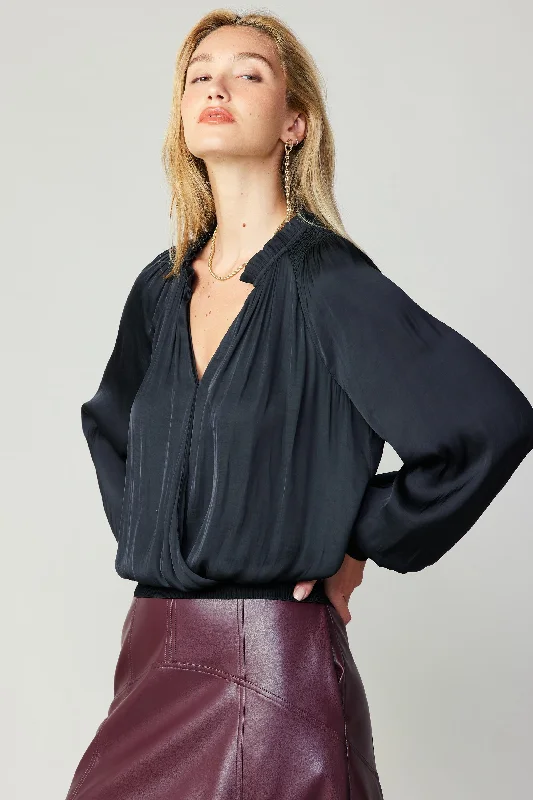 Ruffled Surplice Blouse