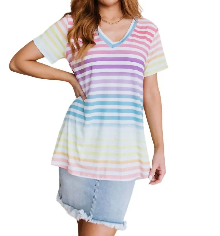 Small / ombre rainbow stripe